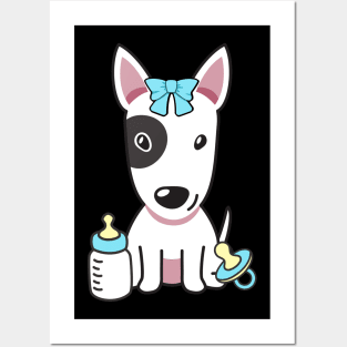 Cute bull terrier is a baby Posters and Art